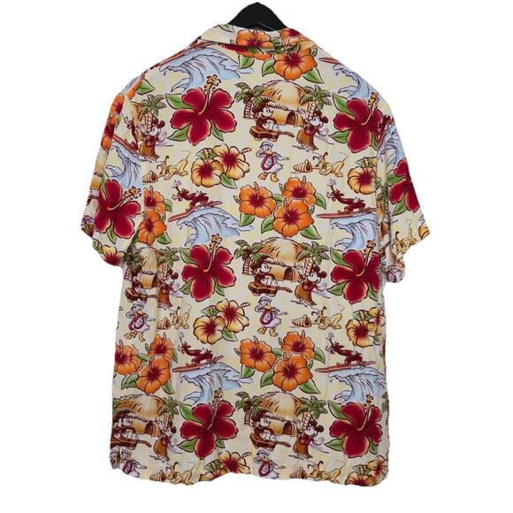 Disney Parks button down Shirt Mens Large Floral Vacation all over print Hawaii - Picture 2 of 5